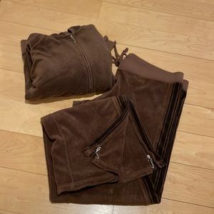 Y2k Juicy Couture glamorous usa brown Terry hoodie pants set